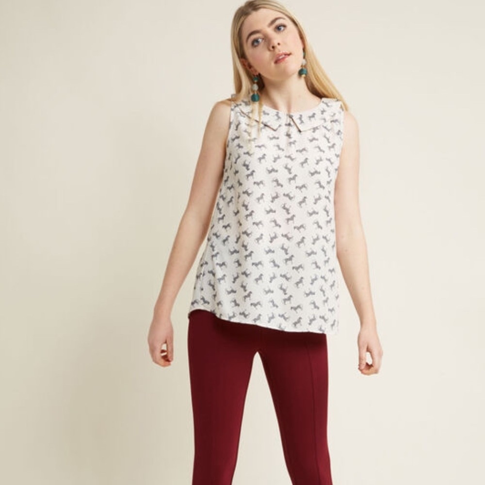 To the Nines Sleeveless Top in Zebras